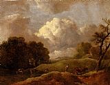 Thomas Gainsborough An Extensive Landscape With Cattle And A Drover painting